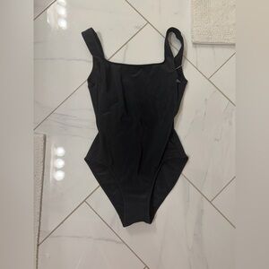 Raising Wild Ribbed Black One-Piece Swimsuit